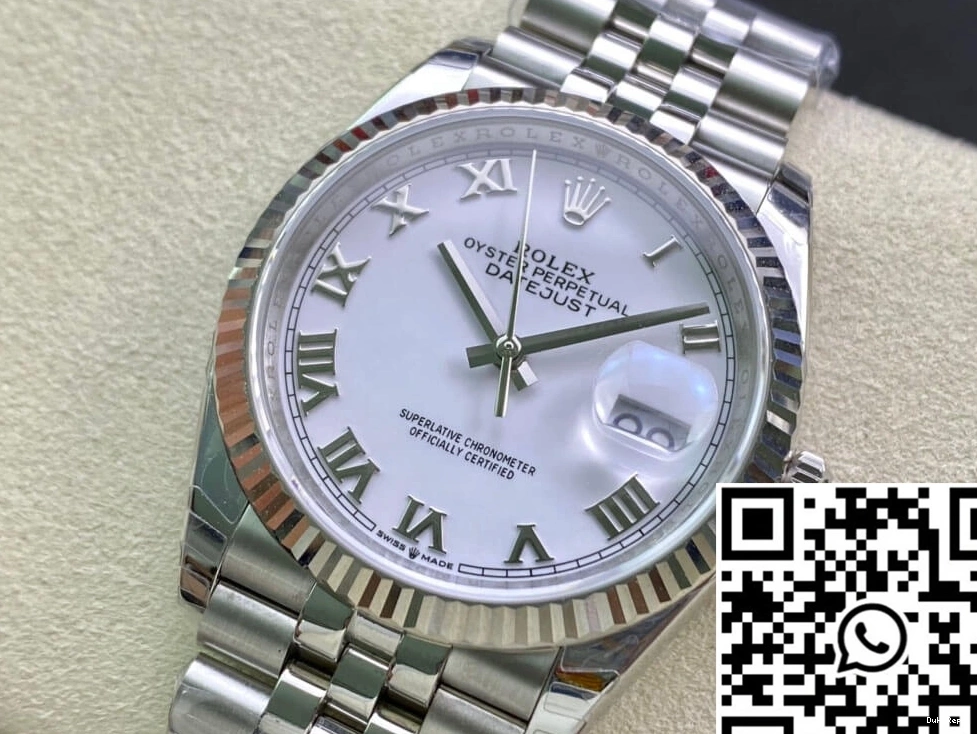 Datejust M126234-0025 EW Dial Rolex White Factory 0730